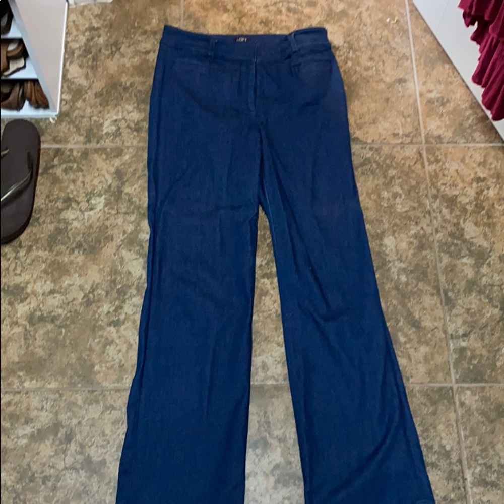 The Loft Wide Leg Blue Jeans